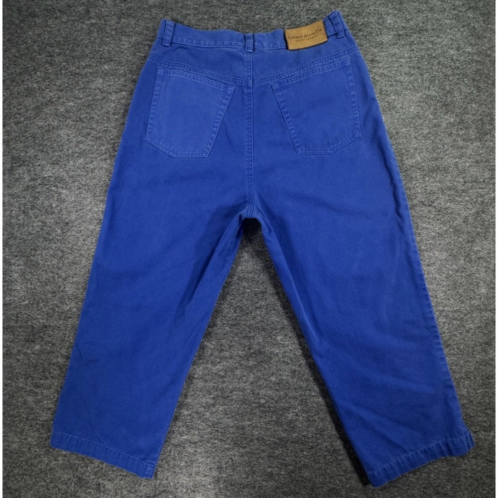 Lauren Jeans Co Women Capri Pants Sz 6 Royal Blue Flat Front Vintage 90's Y2K - Picture 2 of 13